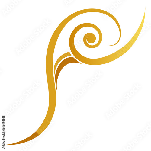 Elegant golden swirl flourish design
