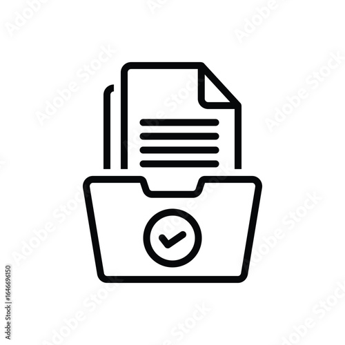 Black line icon for record keeping