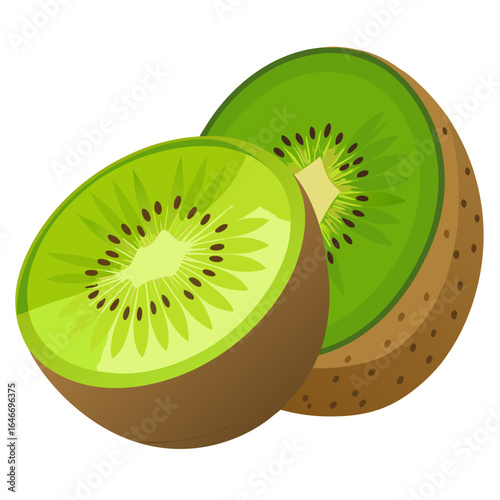 kiwi fruit on white background