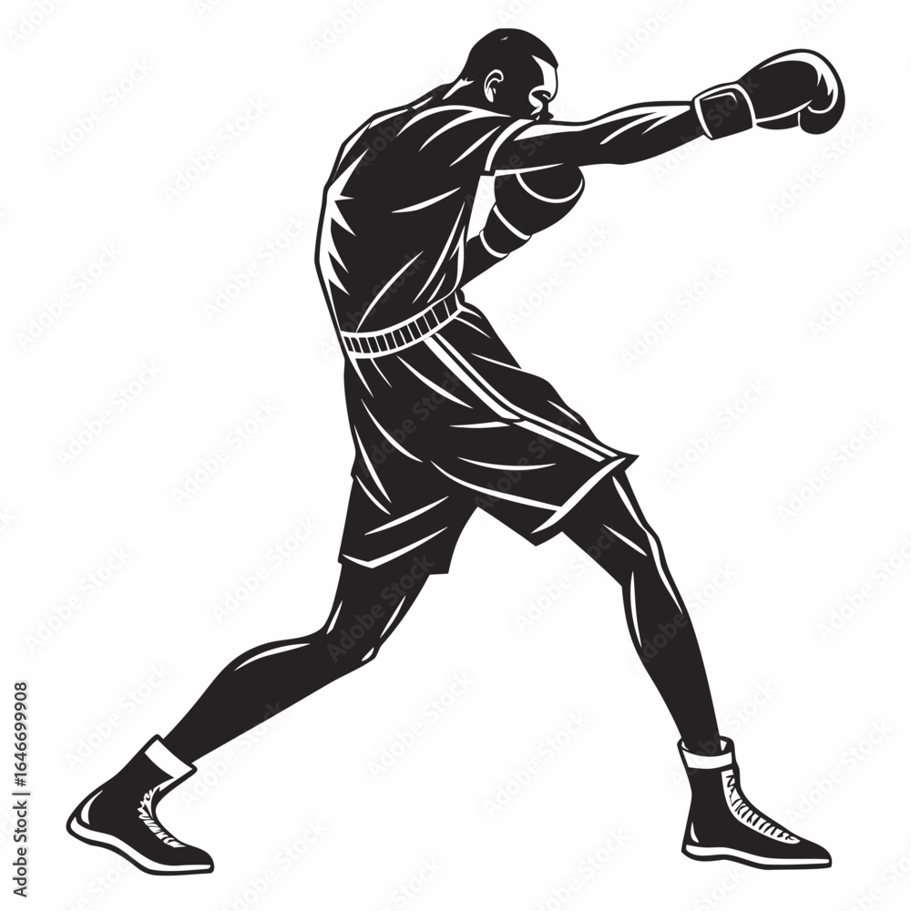 Naklejka premium boxing player silhouette