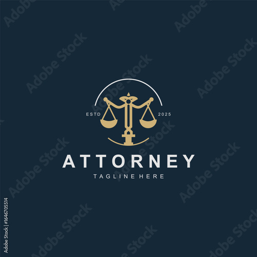 Attorney at law firm logo simple for business design inspiration template