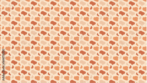 A seamless, modern art-inspired layout featuring a pattern of hand-drawn organic blobs and irregular curves in a sophisticated terracotta and cream color palette.
