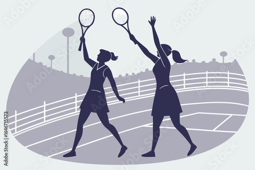 Tennis players cheer