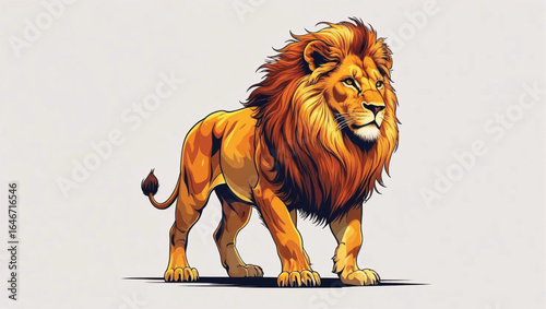 High Resolution Vector Illustration of Wild Animals on White Background, AI Generate