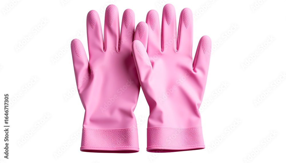 Obraz premium Pair of pink rubber cleaning gloves