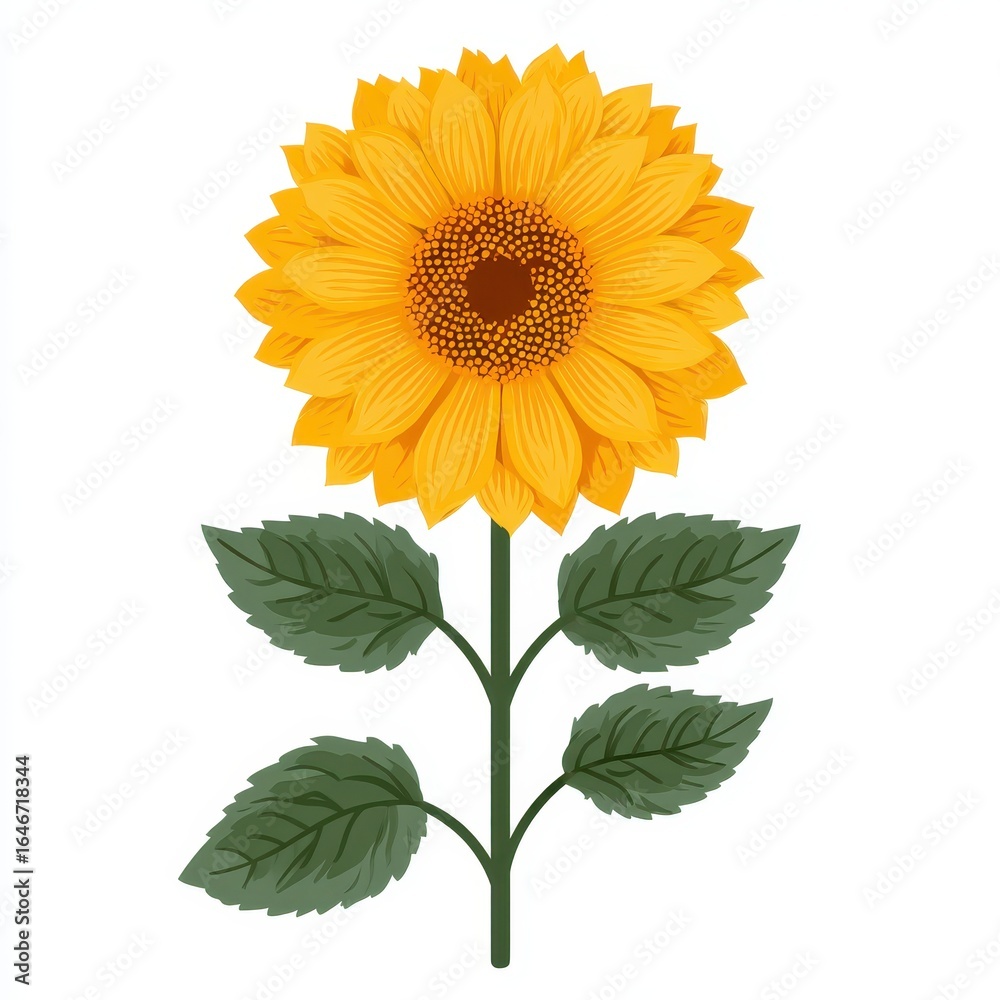 Obraz premium Vibrant sunflower bloom garden graphic illustration nature close-up