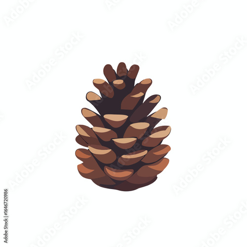 Stylized Pinecone with Brown and Tan Scales Forest Element