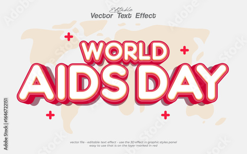 World AIDS Day premium vector design text effect
