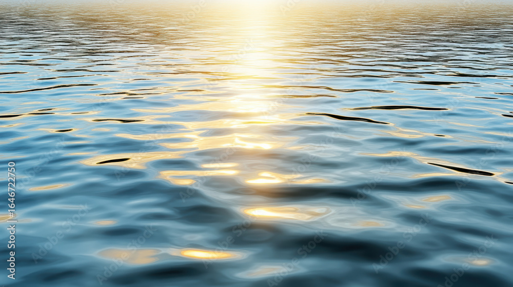 Fototapeta premium Glittering water surface reflects sunlight, creating serene and tranquil atmosphere