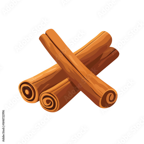 Three cinnamon sticks crossed showing rolled edges and warm brown tones
