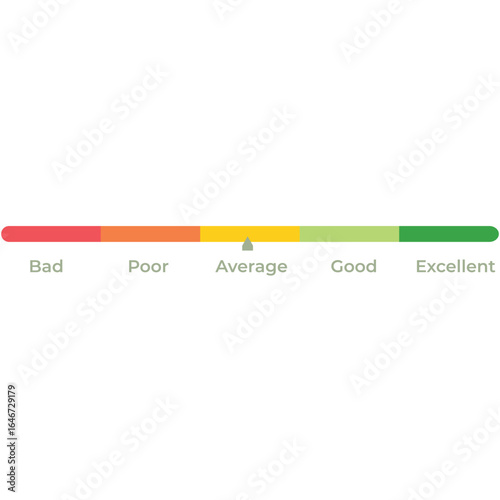 Colorful Horizontal Rating Scale from Bad to Excellent for Reviews and Feedback Systems
