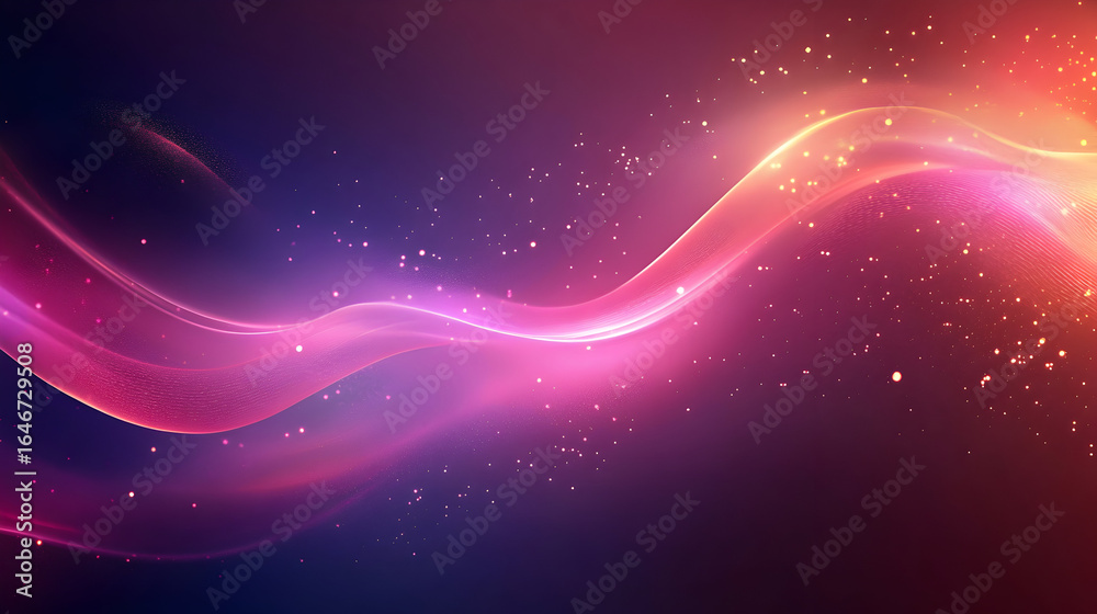 Obraz premium Abstract colorful wave background with glowing particles, suitable for presentations