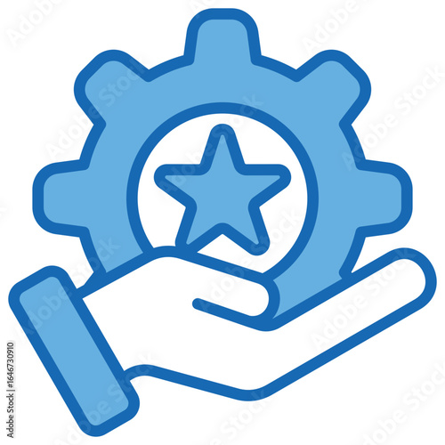 Skilled Blue White Icon Editable Stroke
