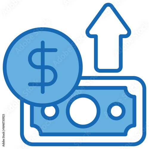 Gains Blue White Icon Editable Stroke