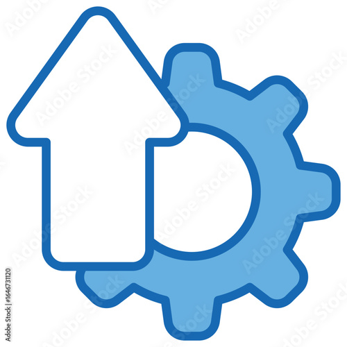 Improve Blue White Icon Editable Stroke