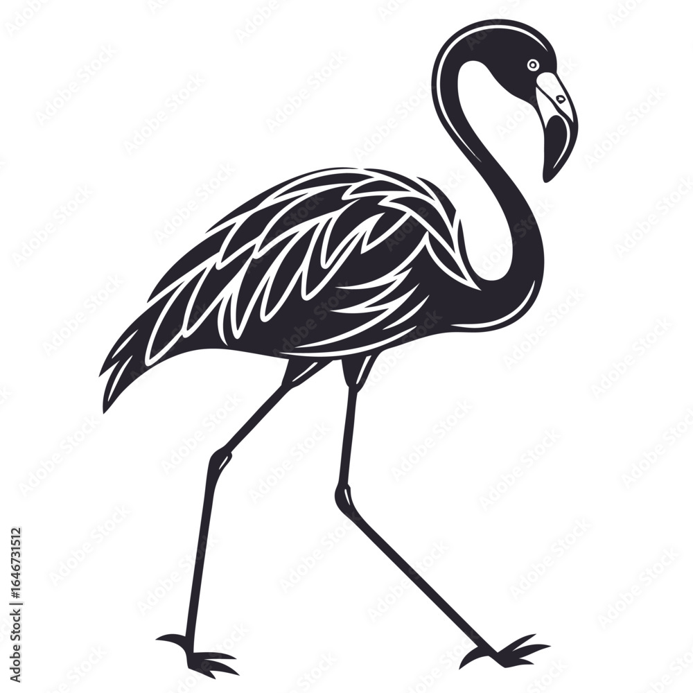 Obraz premium flamingo silhouette isolated on white