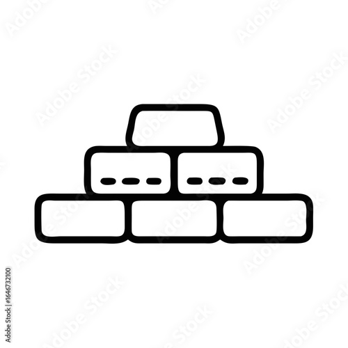 Stack of hay bales represented as a vector icon  