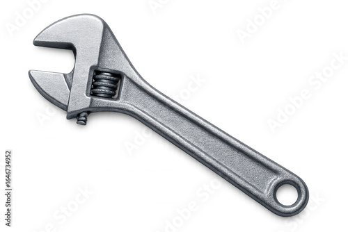 Chrome adjustable wrench isolated on transparent background, ready for your next diy or construction project
