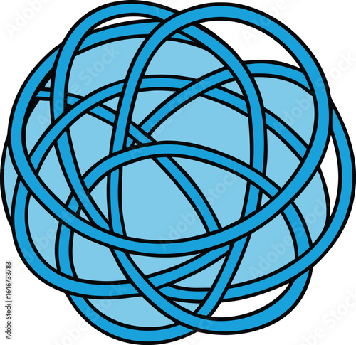 tangled ball of neon wires glowing faintly on transparent background