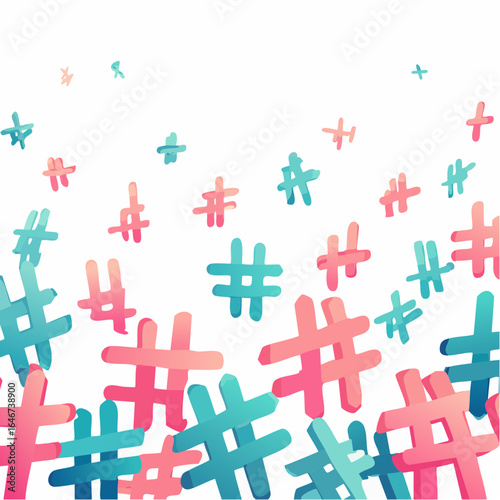 Neon hashtags ideal for trendy posts and social campaigns