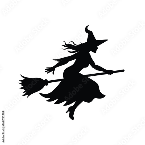 witch flying on a broom