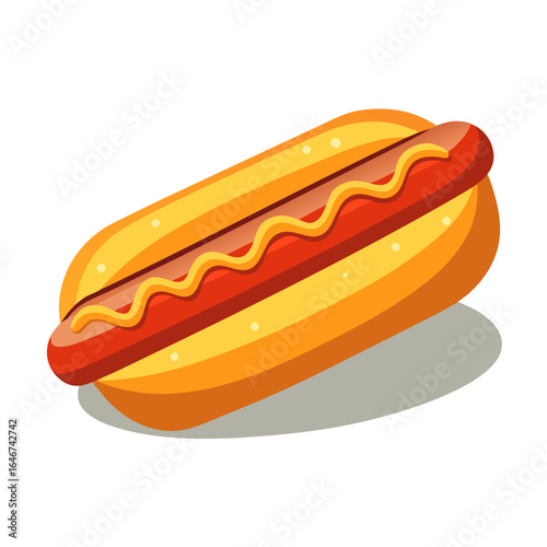 hot dog with mustard