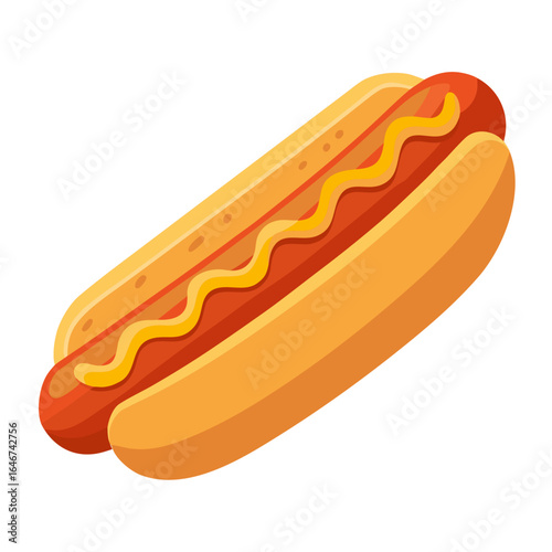 hot dog with mustard