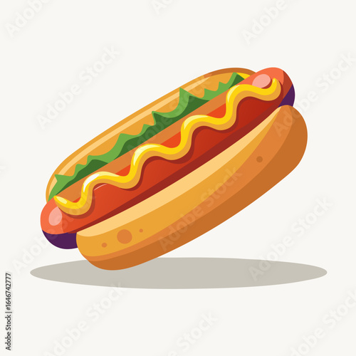 hot dog with mustard