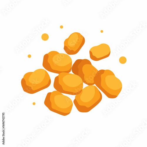 orange pills isolated on white