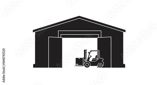 Industrial Logistics and Storage Building Icon