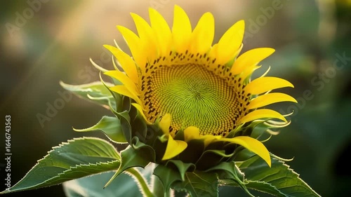Sunrise Sunflower Bud Close-Up with Field Background – Romantic Luxury Perfume Ad Cinematic Video