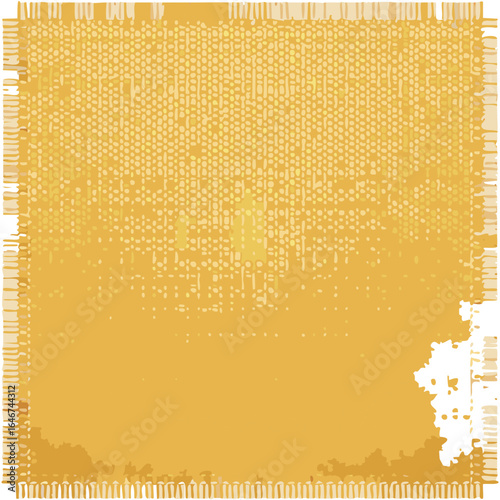 An opulent and detailed texture of a woven golden material, with a clear and tight basket weave structure that gives the fabric a luxurious and expensive appearance.