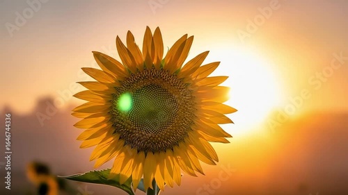 Sunrise Sunflower Field in Misty Dawn Light – Elegant Beauty Product Floral Design Video