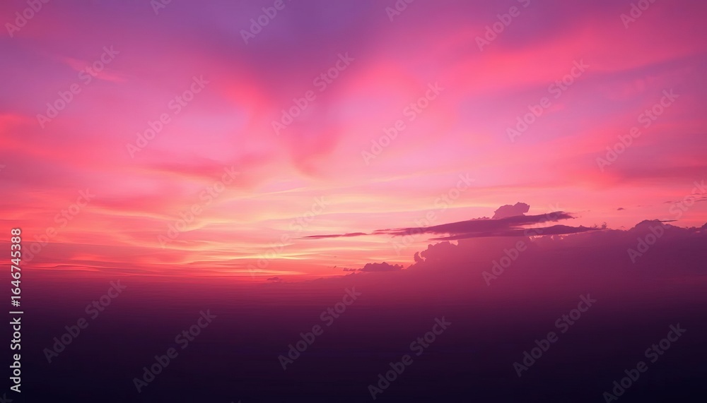 Fototapeta premium Soft pastel sunrise sky, vibrant purple, pink, and orange hues on the horizon, twilight, scenic