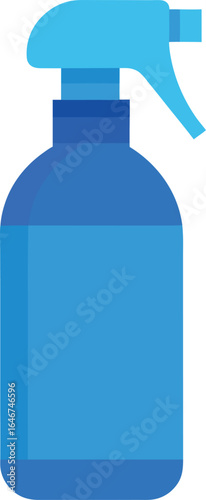 blue plastic spray bottle on transparent background
