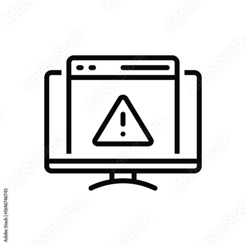 Black line icon for  critical error