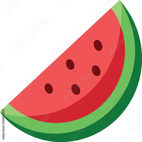 fresh sliced watermelon wedge on transparent background