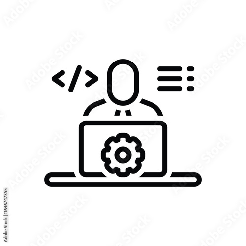 Black line icon for  software engineer