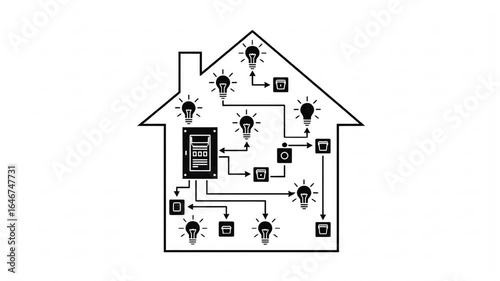 House Electrical Wiring and Smart Home System Diagram