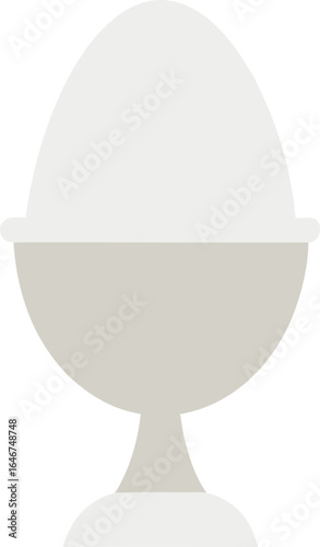 white egg in egg cup on transparent background