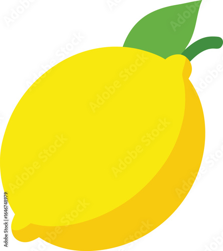 yellow lemon with smooth skin on transparent background
