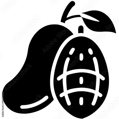 Black and White Mango and Passion Fruit Icon