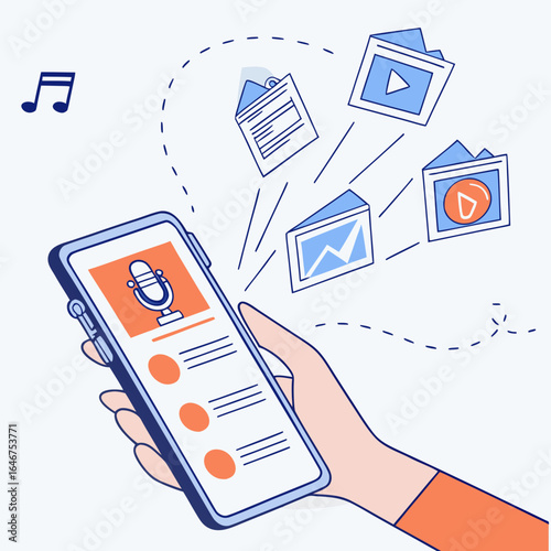 Digital Creative Studio in Your Pocket – Futuristic AI Smartphone Generating Text, Video, Music, and Images