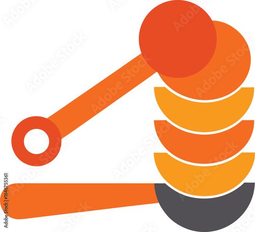 stainless steel measuring spoons stackable on transparent background
