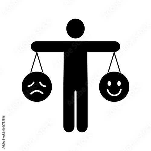 Emotional balance icon element for design. Flat vector illustration design