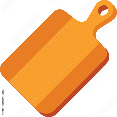 wooden cutting board with juice groove on transparent background
