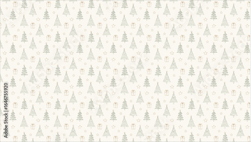 A collection of elegant and minimalist Christmas icons, created using a clean, continuous line art technique and displayed on a soft, neutral beige background.
