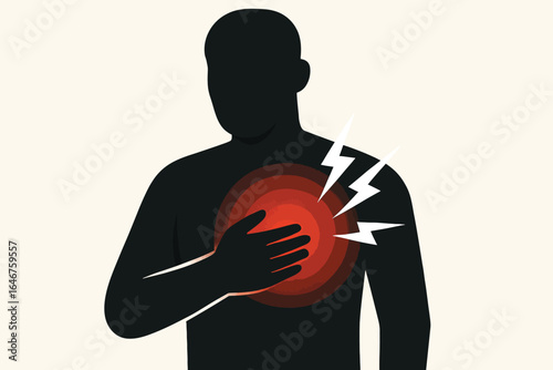 Chest Pain and Heart Attack Medical Emergency Illustration