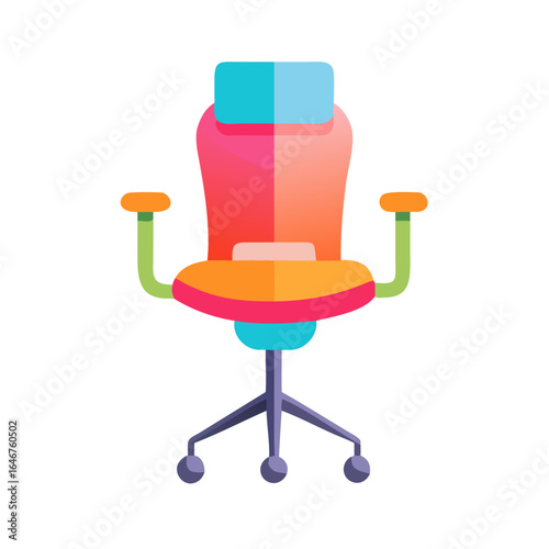 Modern ergonomic office chair with adjustable armrests isolated on white background