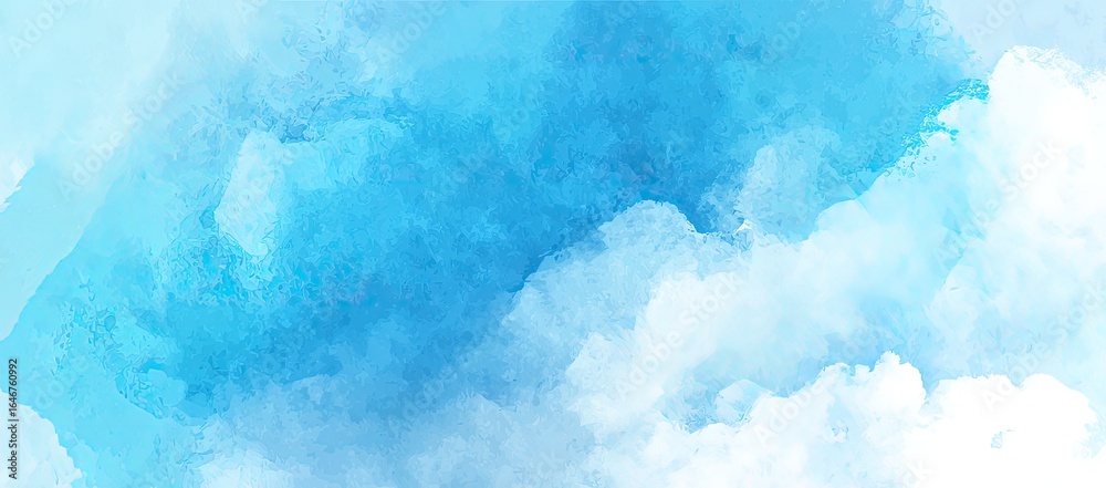 Fototapeta premium Light blue and white watercolor cloudscape